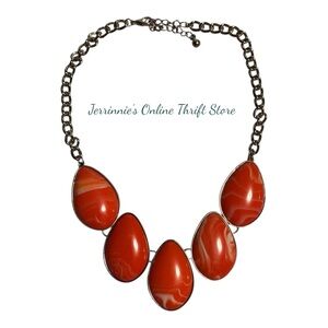 Elegant Orange Teardrop Necklace